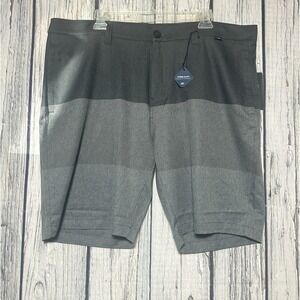 Travis Mathew Golf Shorts Why Worry Hybrid Performance Gray Striped Mens 40 NWT